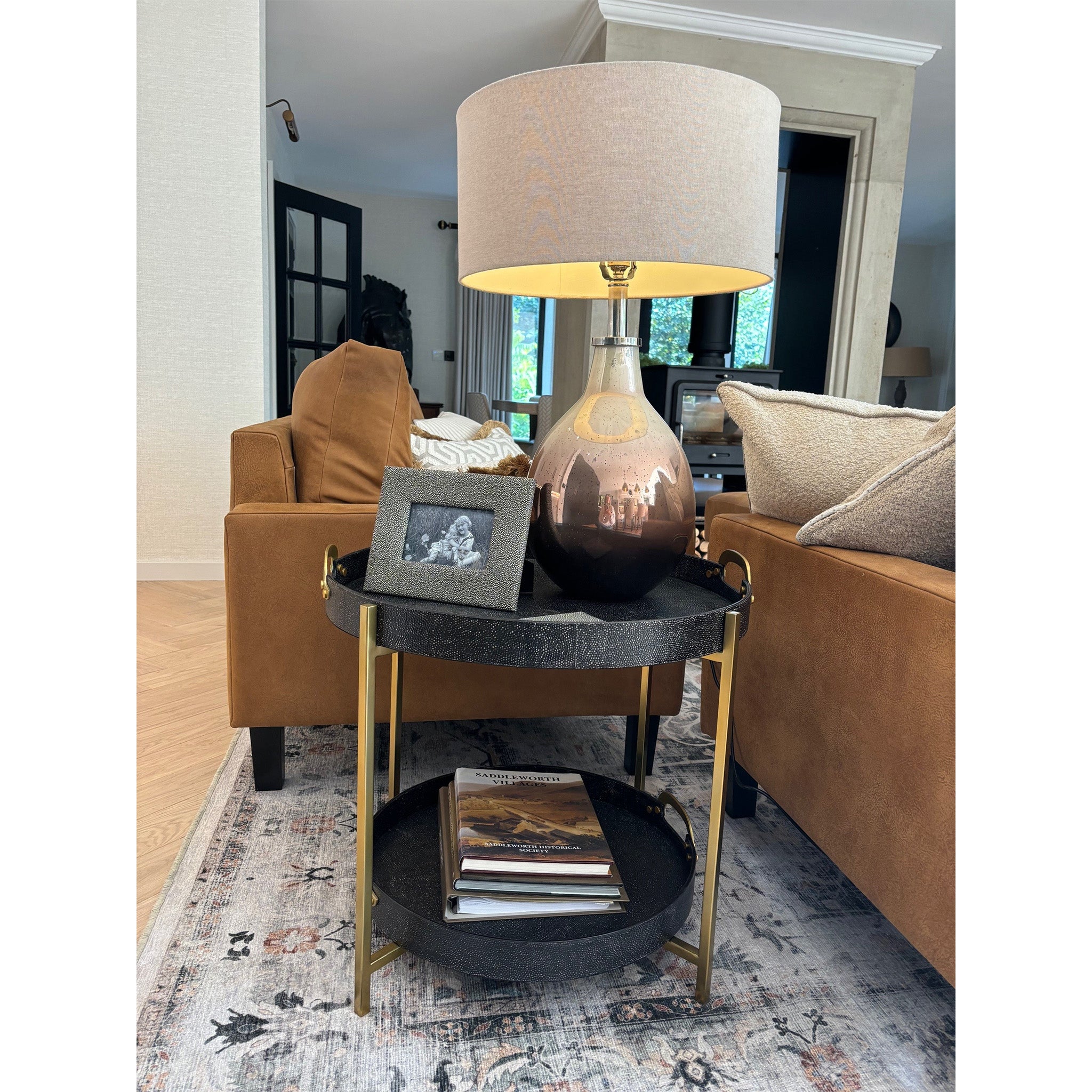 Shagreen Tray Table Duo